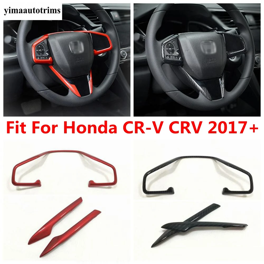 

Car Steering Wheel Strip Frame Decoration Cover Trim For Honda CR-V CRV 2017 - 2020 ABS Carbon Fiber / Red Accessories Interior
