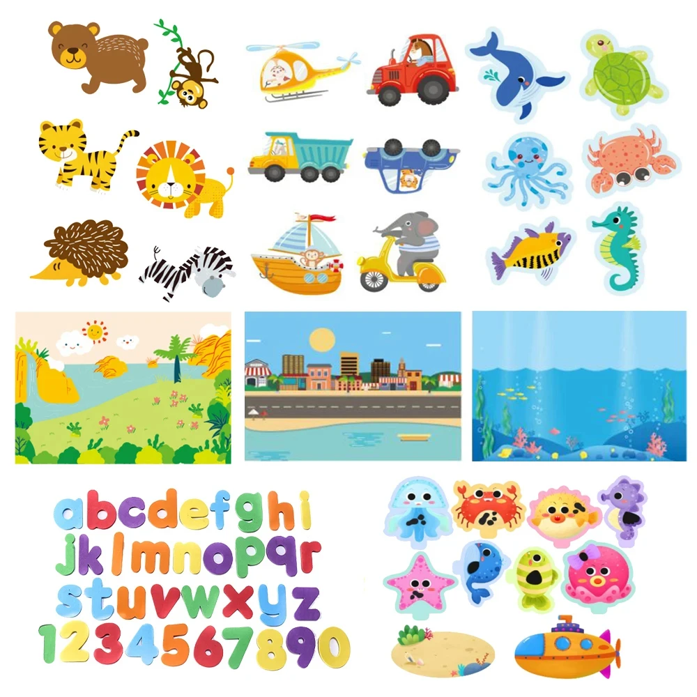 Giocattoli da bagnetto estivi per bambini Lettera alfanumerica Puzzle animale Morbido EVA Bambini Bagno per bambini Giochi d'acqua Giocattoli per bambini per 0 12 mesi 1 anno