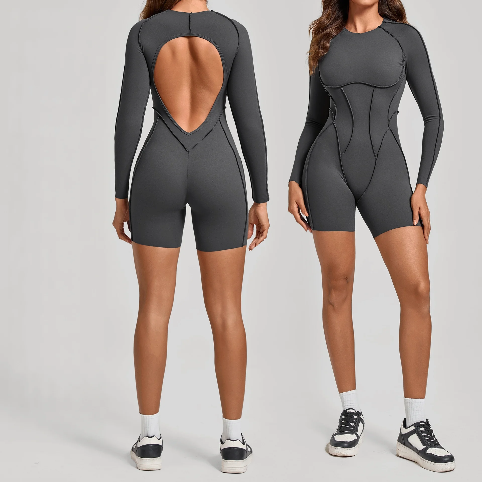 

Женский спортивный комбинезон для йоги: дышащий, быстросохнущий, для фитнеса и тренировок, с эффектом пуш-ап