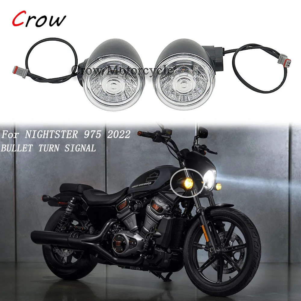 

Motorcycle New Front Rear Amber Light Turn Signal Indicator Lights Bullet Lamp For Harley Nightster975 Nightster 975 RH975 2022
