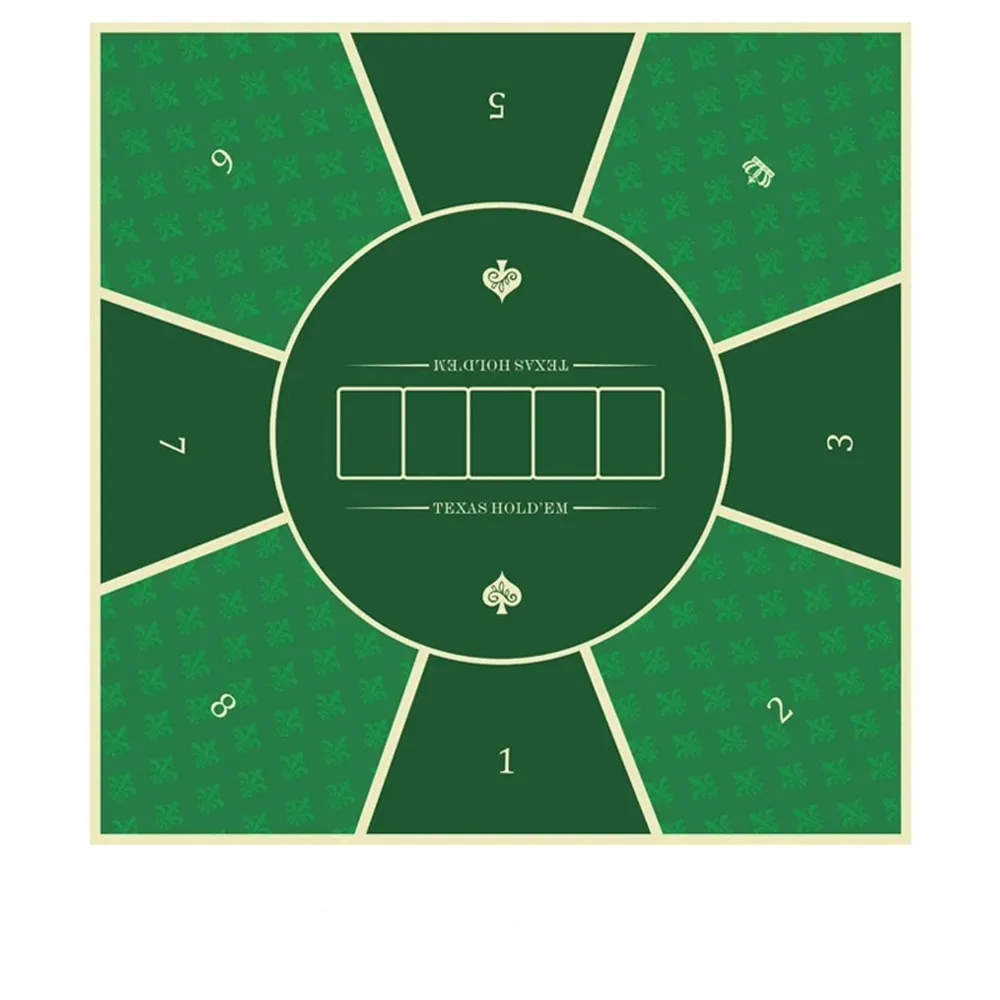 

Thicken Casino 8 Players Texas Hold'em Poker Mat Table Cloth Majong Board Game Chips Table Mats Non-slip Layout Poker Game Mat
