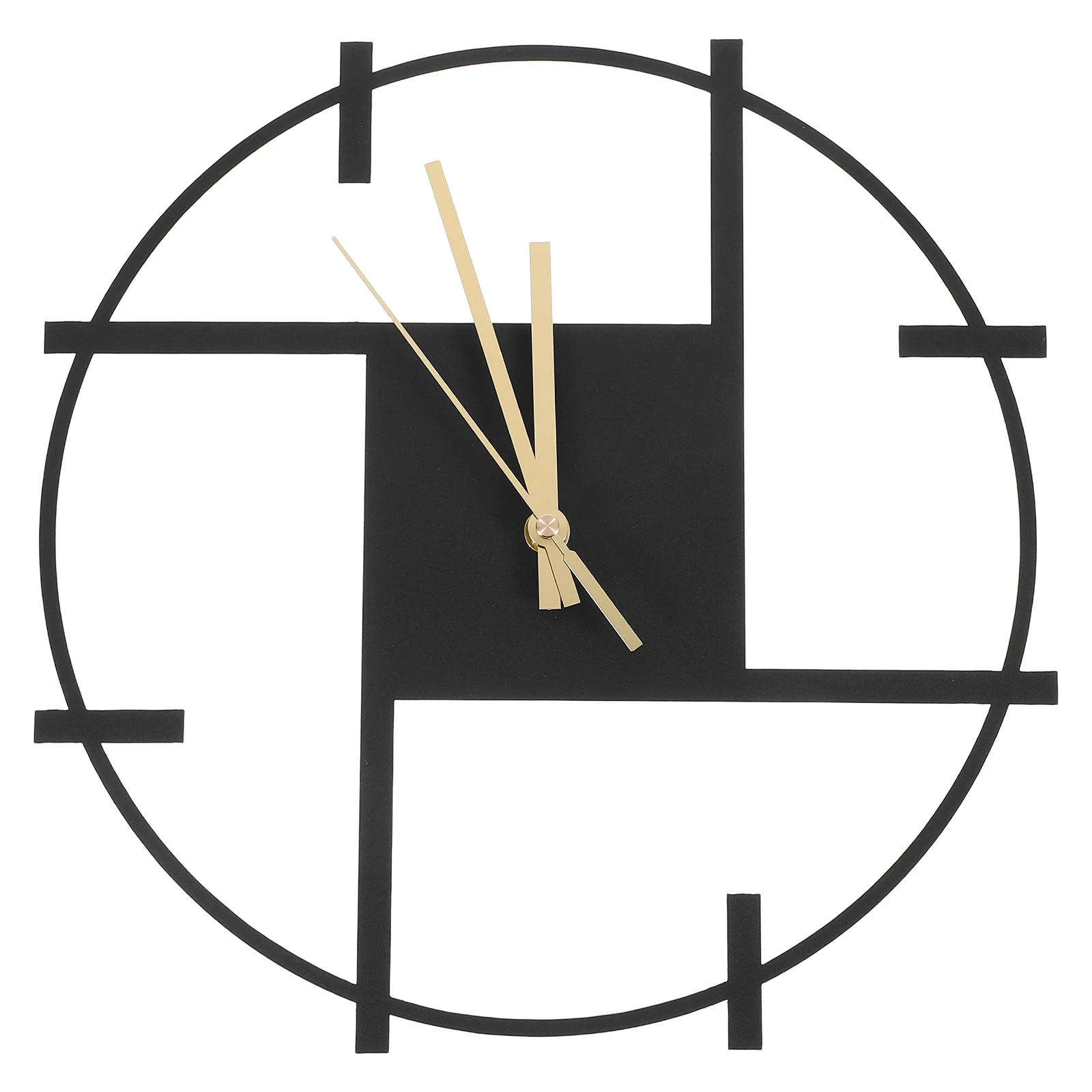 

Metal Wrought Iron Wall Clock Decorative Round Living Room Silent Non Ticking Minimalist Home Decor