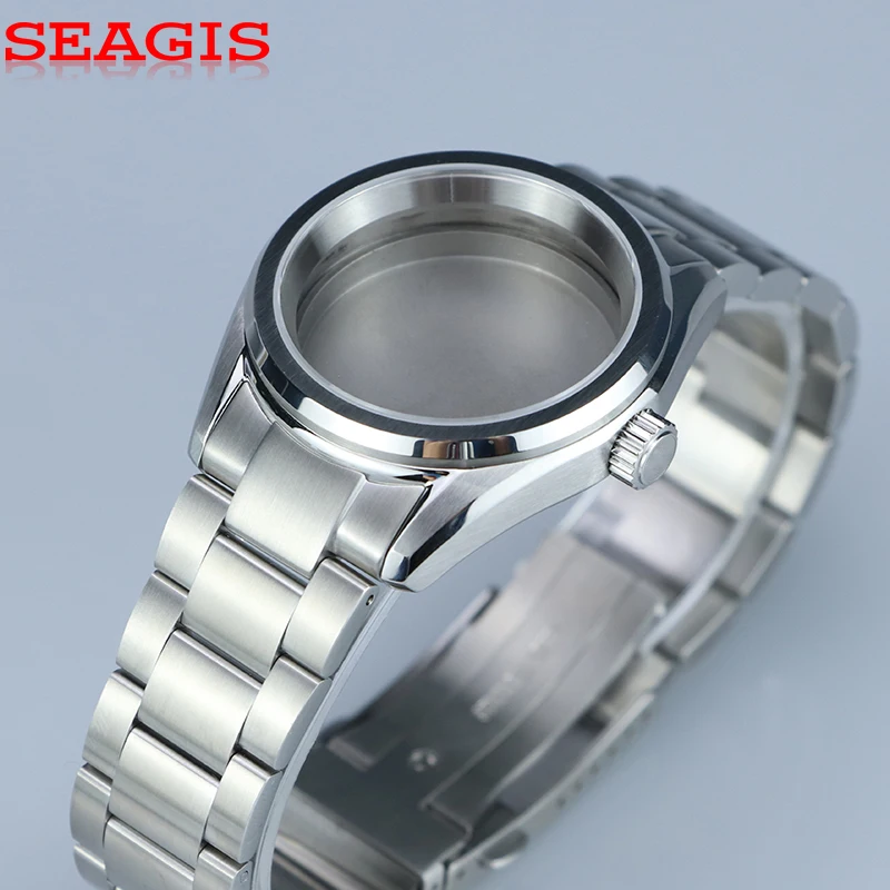 

SEAGIS 38.0mm GS watch case fit NH35 NH34 movement 316L stainless steel Luxury sapphire glass 28.5mm Dial