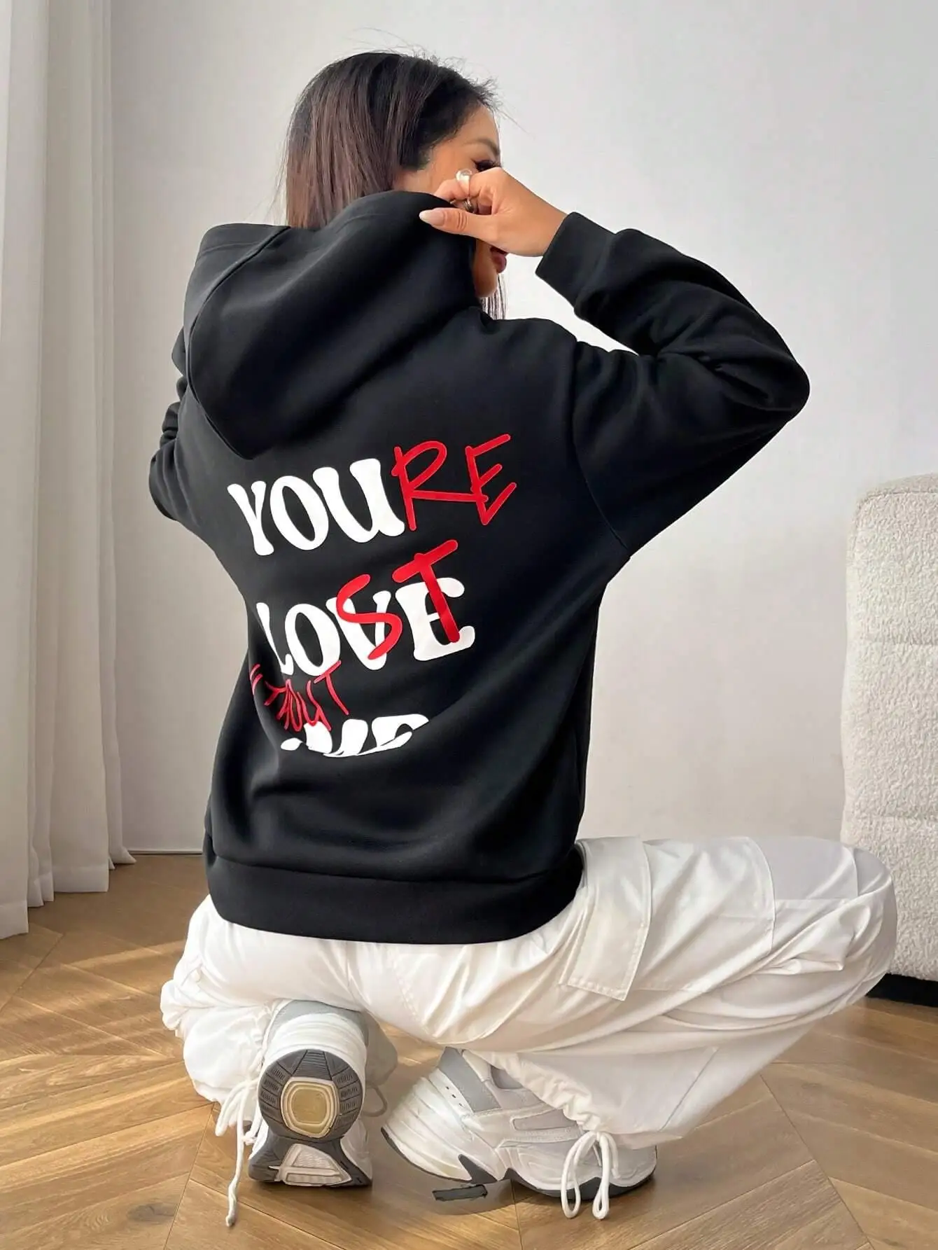 You Love Me Printed Hoodies Women Sport Fashion Comfortable Hooded Daily Casual Basic All Match Hoodie Loose Warm New Clothes