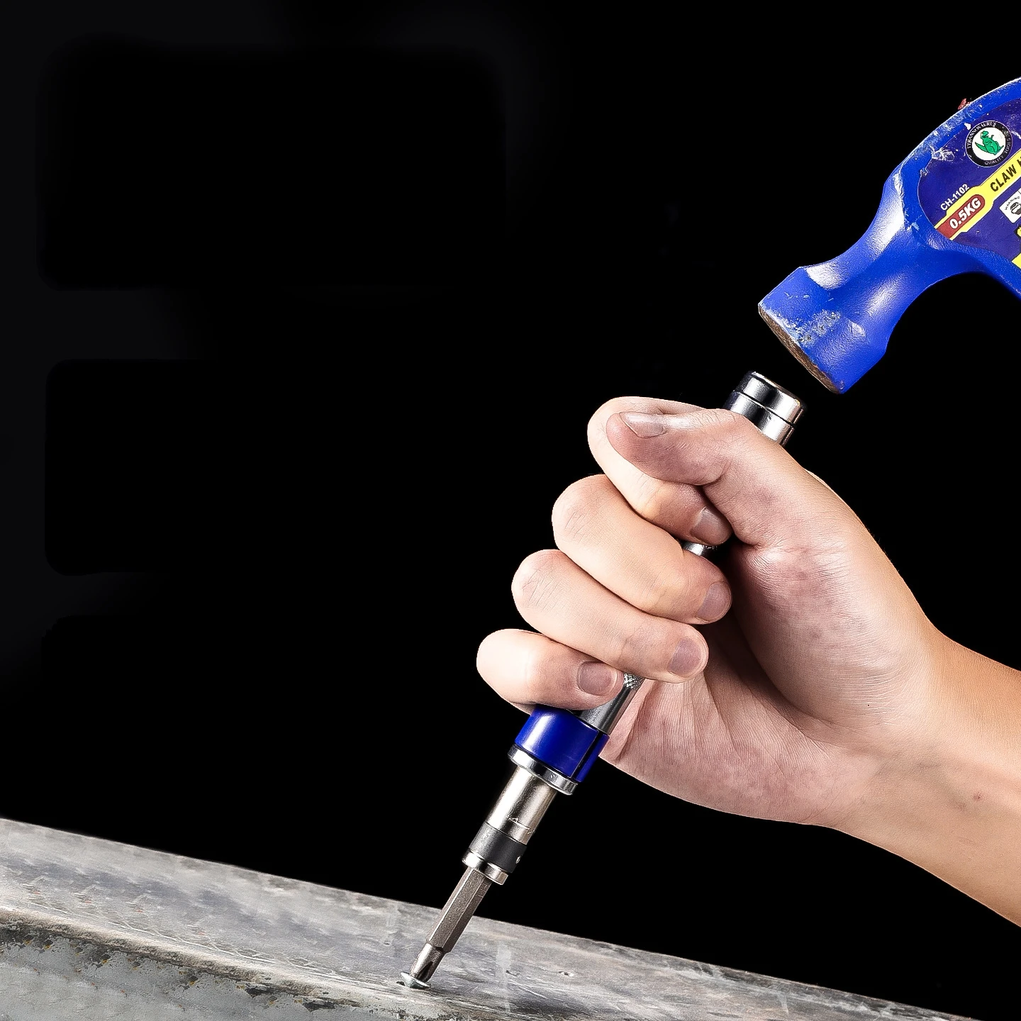 Cacciavite a percussione 6 in 1 Set di cacciaviti per rimozione elementi di fissaggio rotte arrugginiti con specifiche complete