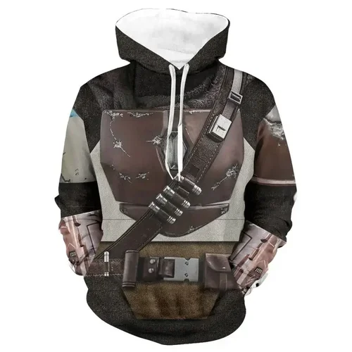 SW The Mandalorian sudaderas con capucha disfraz de Cosplay para hombre adulto suéter abrigos chaquetas Pedro Pascal soldado mandaloriano guerrero Prop