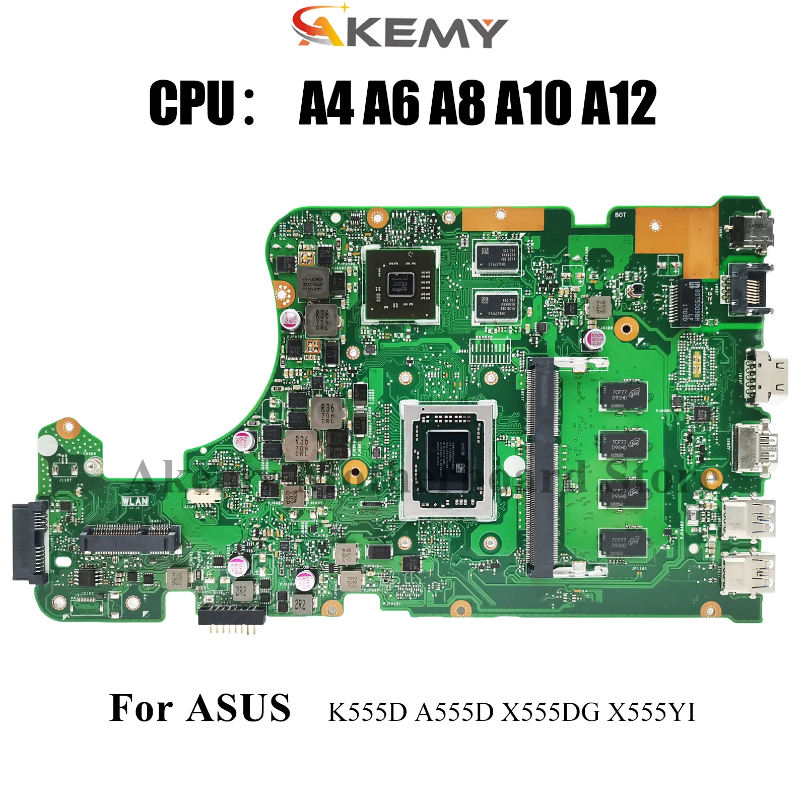 

Материнская плата для ноутбука X555DG ASUS VivoBook A555D X555YA X555D K555D X555YI X555DG с процессором A4 A6 A8 A10 A12