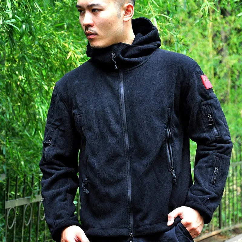 

Outdoor Sport Hooded Warm Fleece Coat Winter Cycling Hunting Climbing Army Training Windproof Thermal Breathable Tactical Jacket