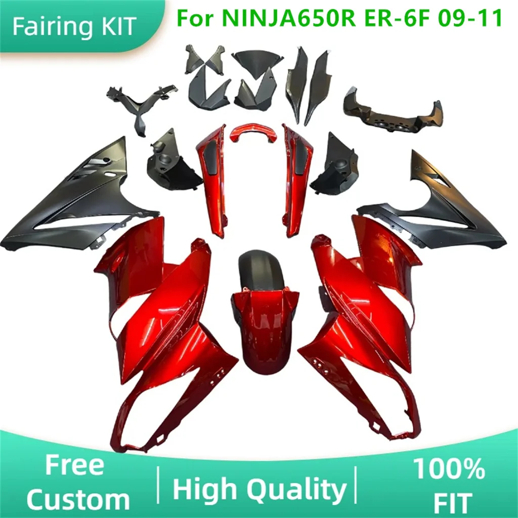 

Подходит для Kawasaki Ninja650R ER-6F 09 10 11 2009 2010 2011, горячая распродажа, высококачественный комплект обтекателя мотоцикла из АБС-пластика, запасные части для ремонта