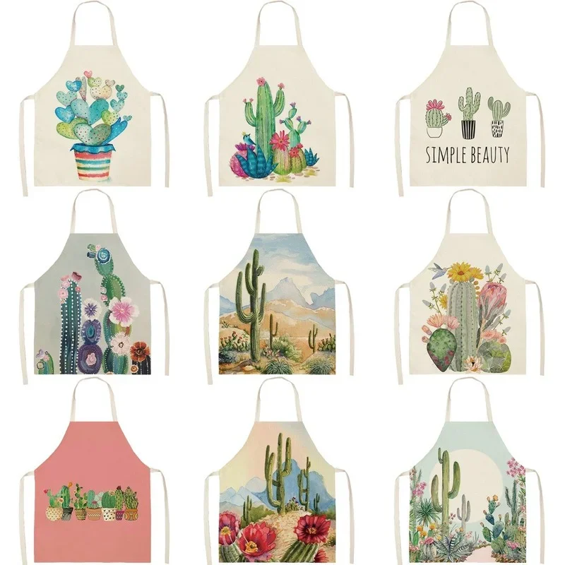 Cactus and Lipstick Pattern Hostess Kitchen Apron Baking Accessories Apron Cooking Ladies Accessories Apron Men's Cafe Kitchen