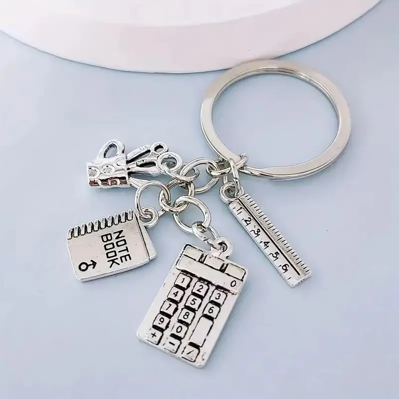 Fashion Metal Calculators, Rulers, Books Keychain For Men, Teacher's Day Gifts