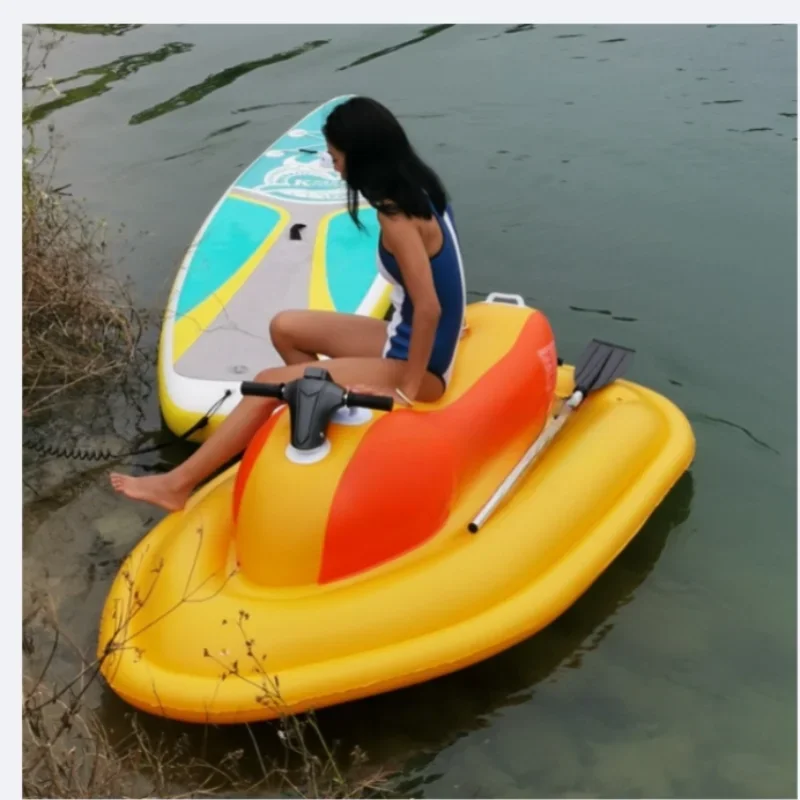 Power inflatable motorboat water mount water toy household men and women, free steering of the handle