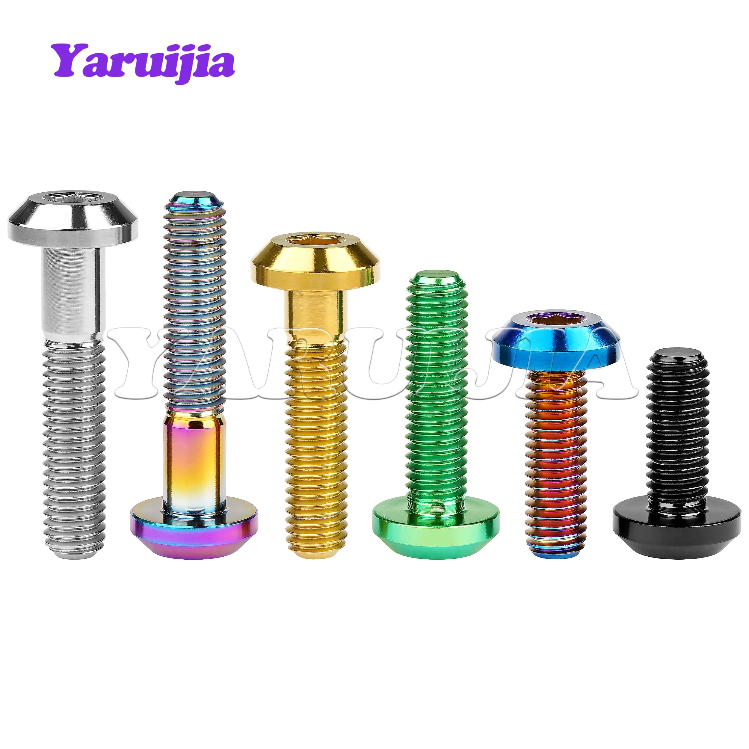 Yaruijia Titanium Bolt M6/M8x12/15/20/25/30/35/40mm Allen Key Head Screw for Bicycle Motorcycle Brake