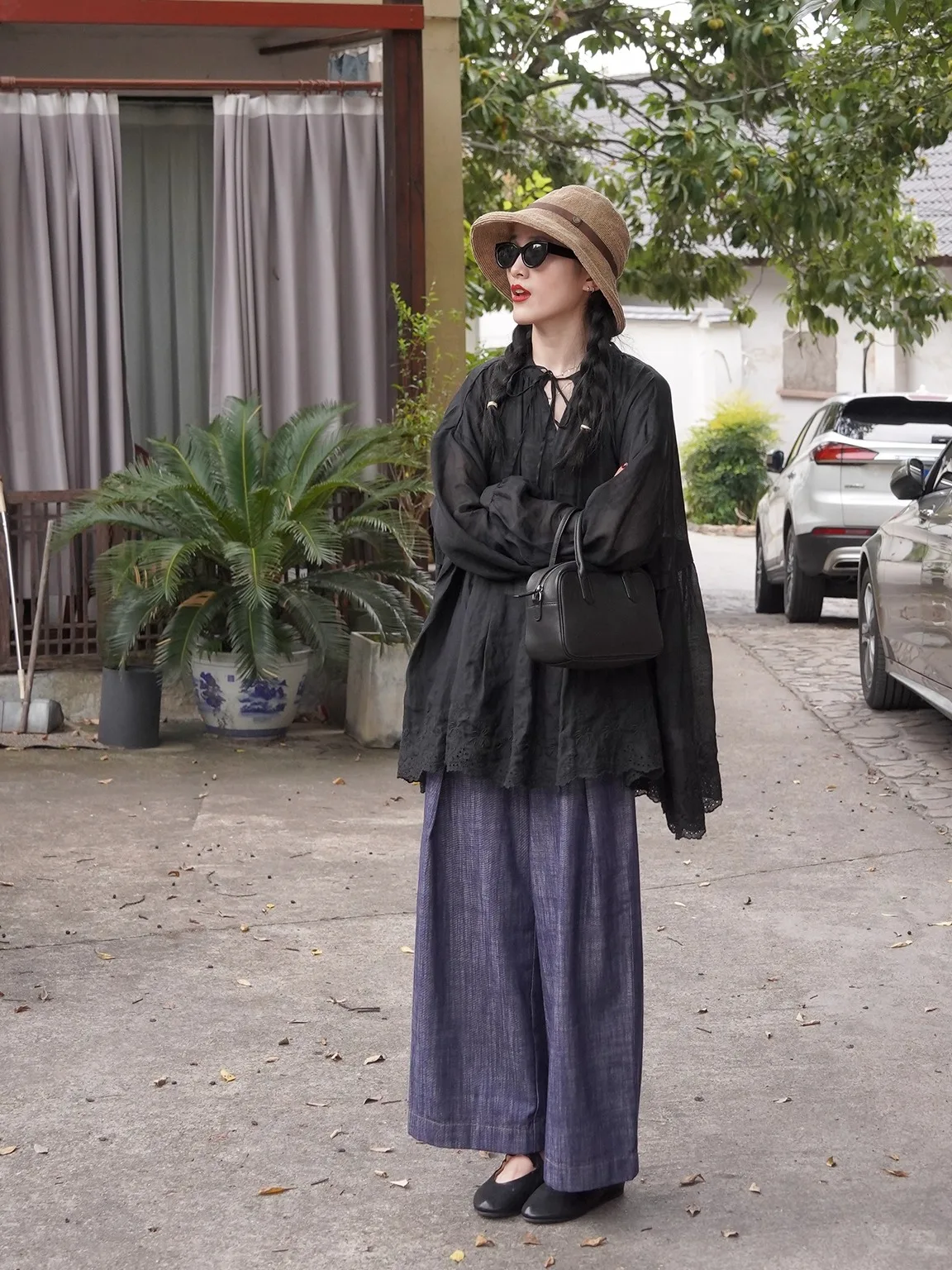 

Parocetin Artistic Sle Heavy Embroidery Linen irt Loose Long Sve Slimming Effect Casual Loose Fit Women's irt