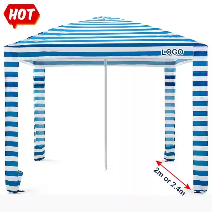 

2 meters outdoor oversized folding square umbrella camping tent portable seaside parasol beach umbrella