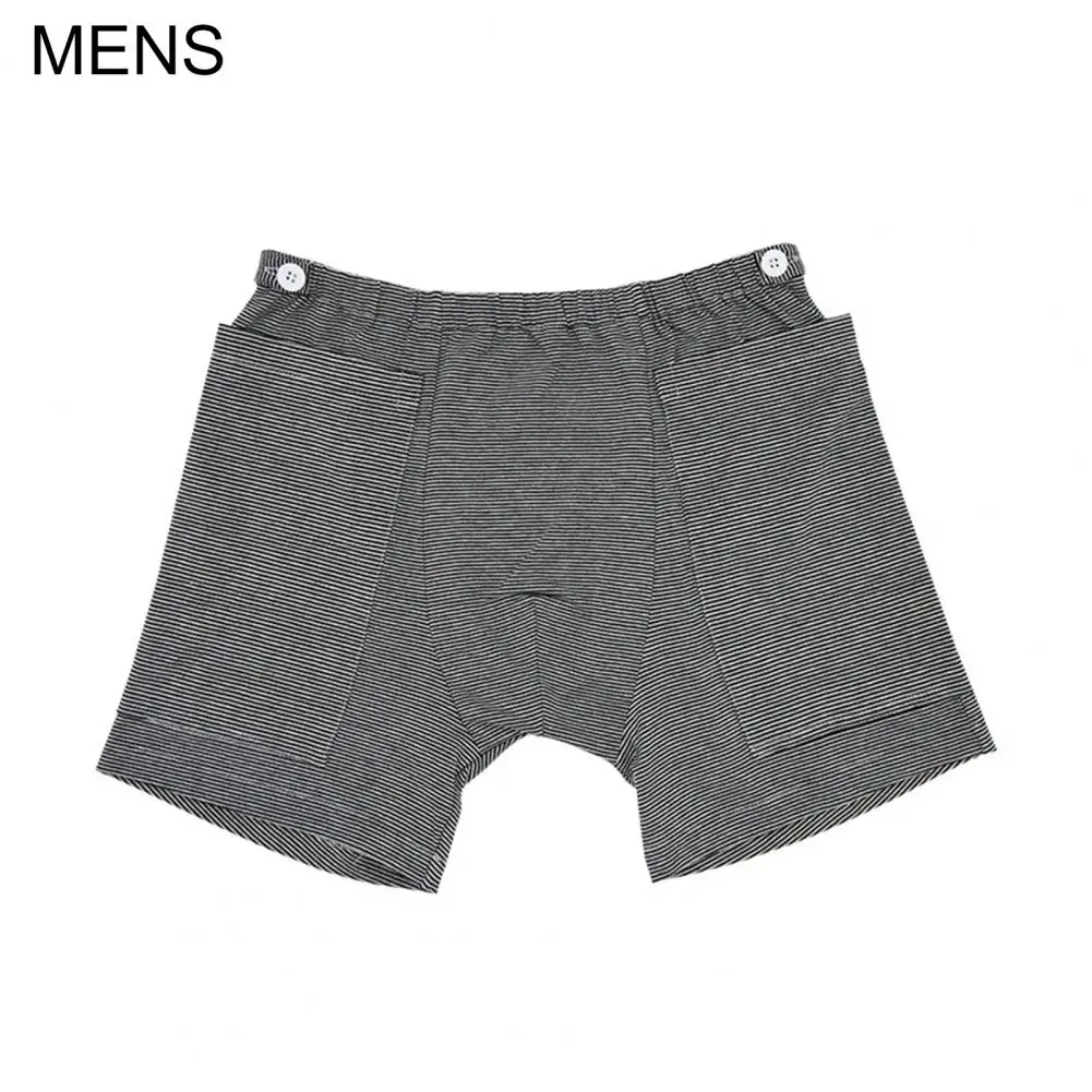 Health Care Sleep Bottoms Shorts Striped Stretchy Pockets Underwear with Place of Urine Bag Men Women Pants Bottoms