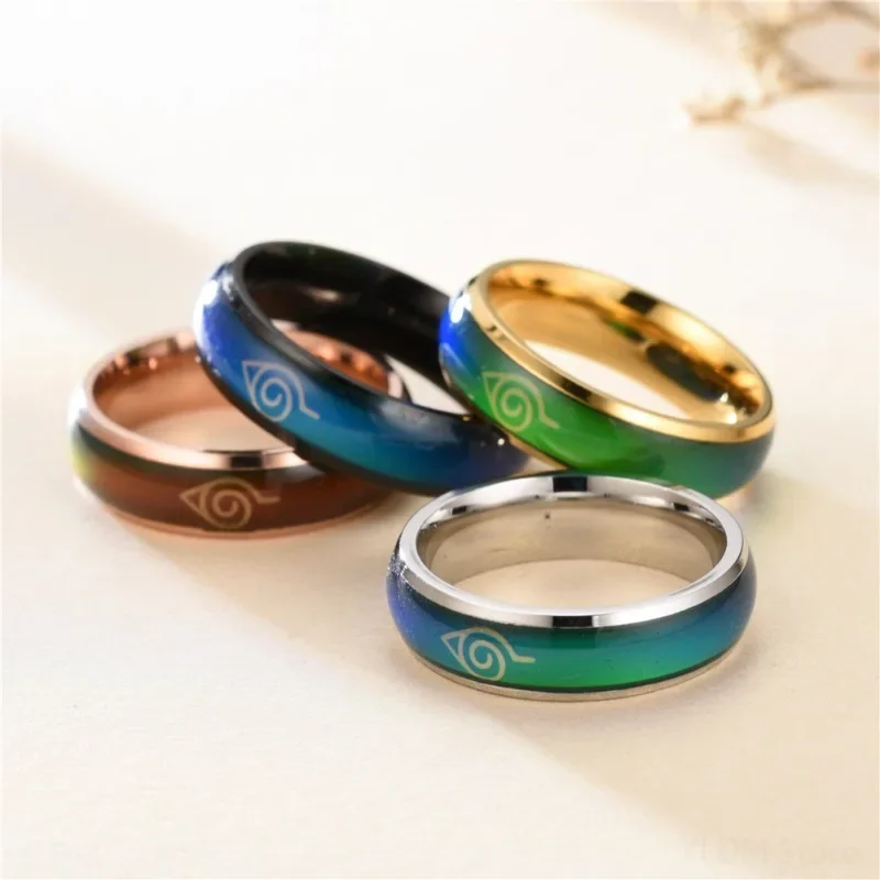 나루토 색상 변경 스마트 다기능 반지, 스테인레스 스틸, 감성 온도 패션, 파인 주얼리, 생일 선물