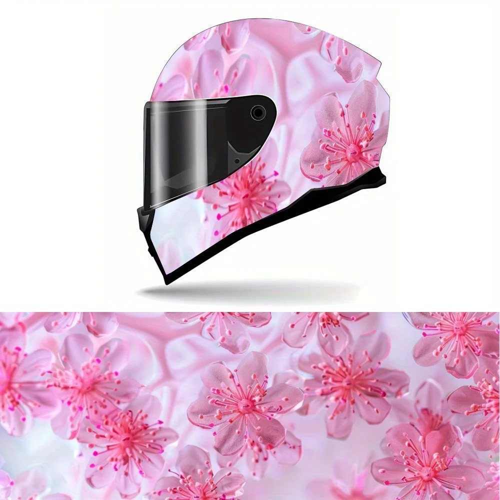 

Full Face pink cherry blossoms pattern Helmet Decals - Durable and Waterproof PVC, self-adhesive Motorcycle Racing Helmet Aesthe