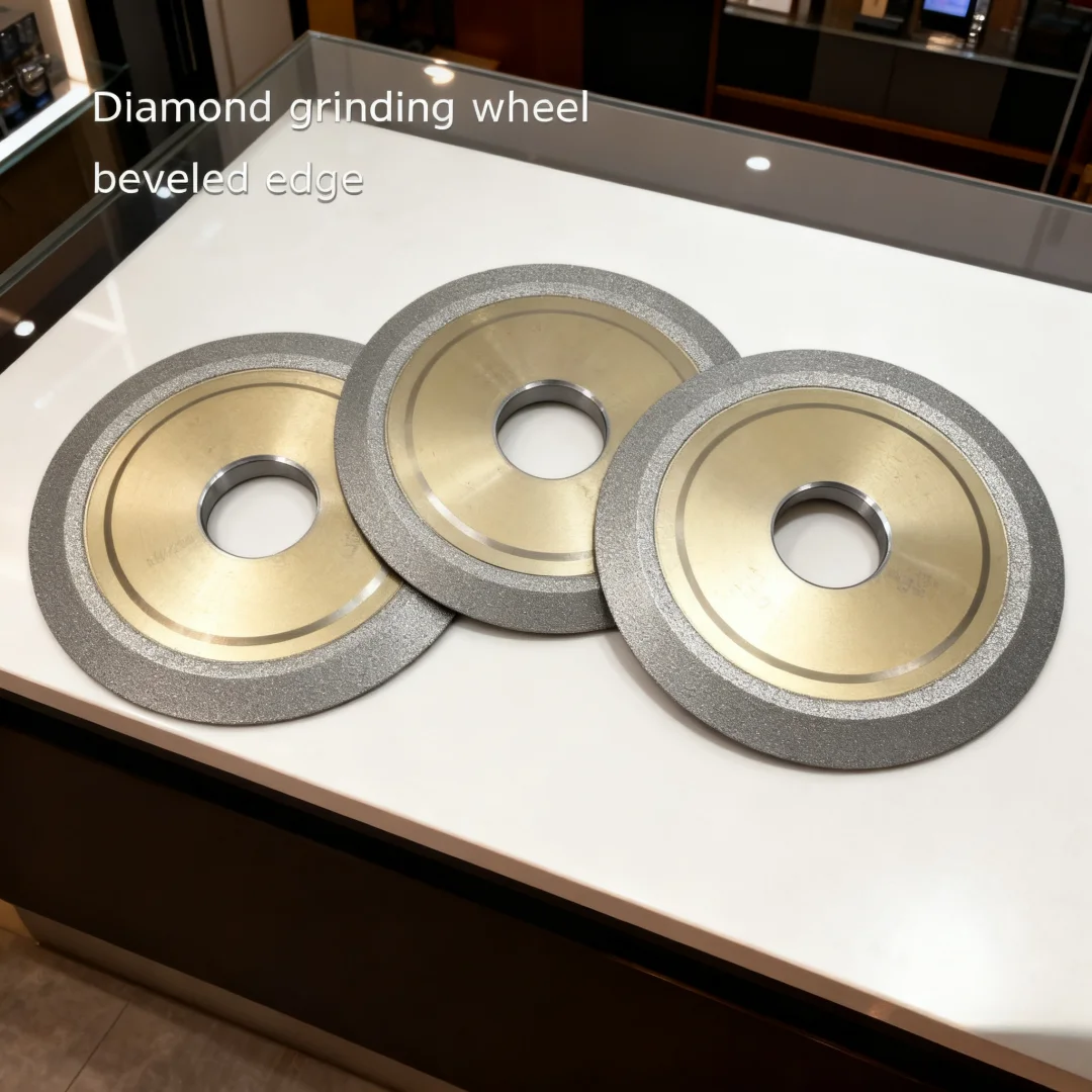Diamond Grinding Wheel 30° 45° 60° 90° Single Double Bevel Edge Brazed Alloy Abrasive Disc for Tungsten Steel Ceramic Groove