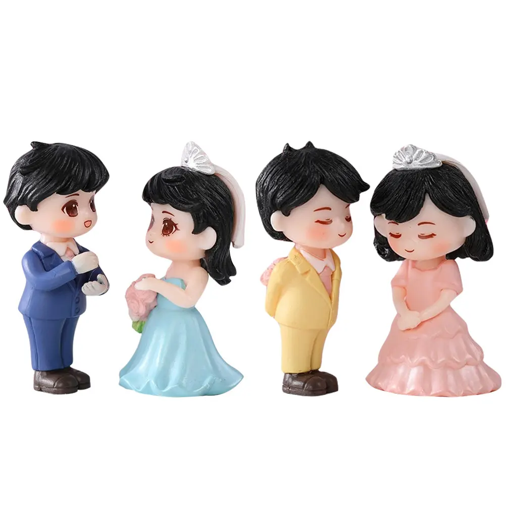 

Wedding Couple Figurines Bride Groom Miniature nament Anniversary Statue Garden Decor Valentines Day L Accessory