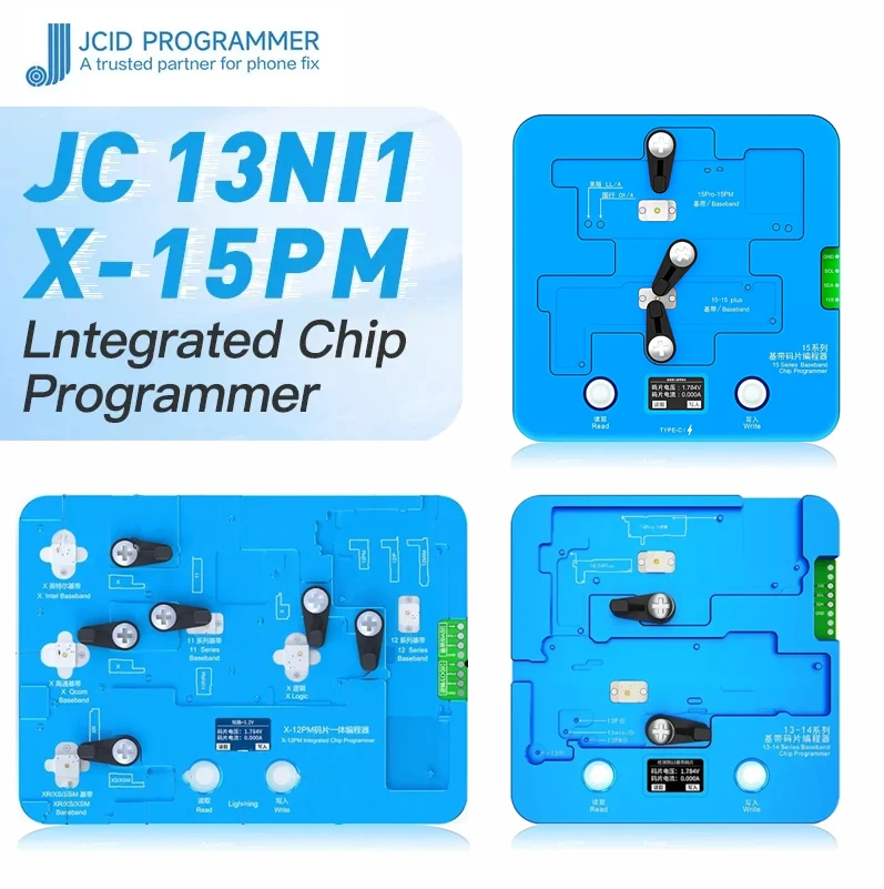 

JCID JC 13NI1 Lntegrated Chip Programmer Baseband Logic Intel Qualcomm EEPROM PRO1000S iPhone 6-8 8P X XS 11 12 13 14 15 MAX PRO