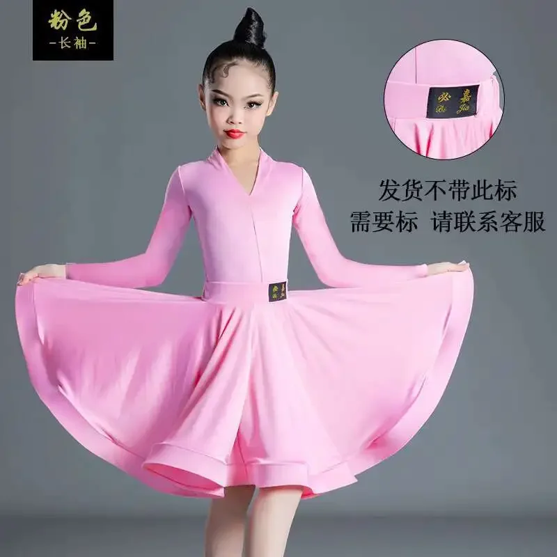 子供用ラテンダンス衣装、女の子用ダンス衣装、子供用練習衣装、女の子用半袖ワンピースラテンダンス