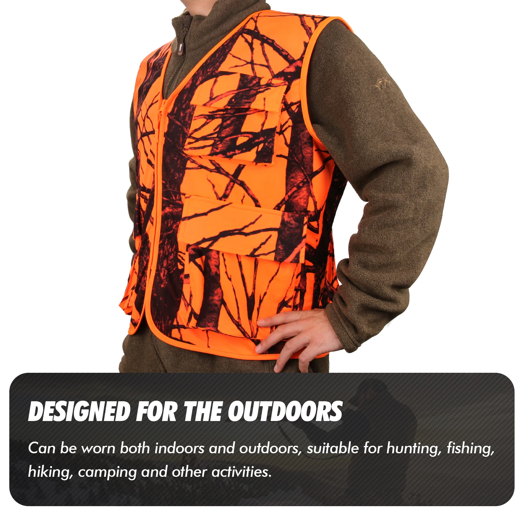 GUGULUZA Summer V-neck Men Utility Vest Orange Safety Vest Outdoor Sleeveless Hunting Fishing Vest Male Casual Sportswear M-4XL