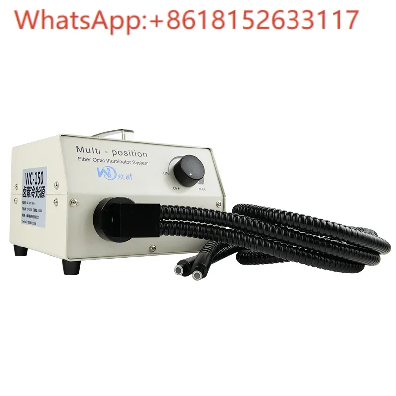 Fuente de luz fría lámpara halógena de fibra óptica 150W, iluminación de microscopio, tubo duro bifurcado industrial 21V, joyería