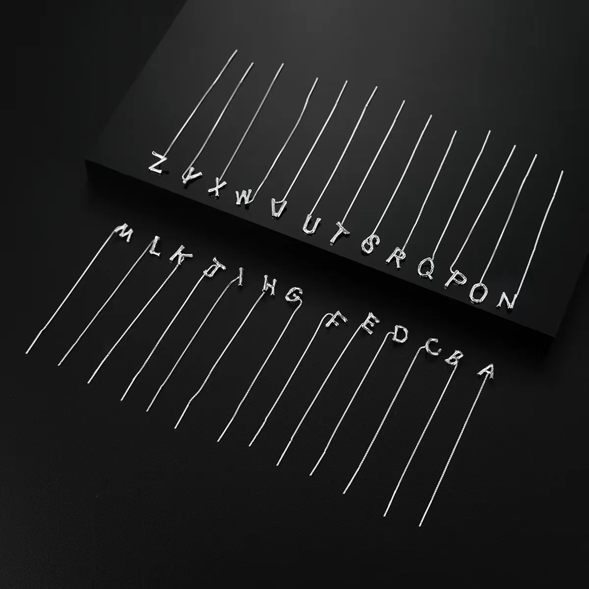 DIY Letters Piercing Earrings Line for Women Temperament Light Luxury Long Tassel Drop Earrings Letters A-Z Simple Jewelry Gifts