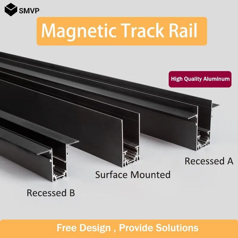 Magnetyczny tor wpuszczany/montowany na powierzchni nowoczesna lampa elastyczny magnes bez głównej lampy w stylu 0.5 /1/1.5/2 metr szyny