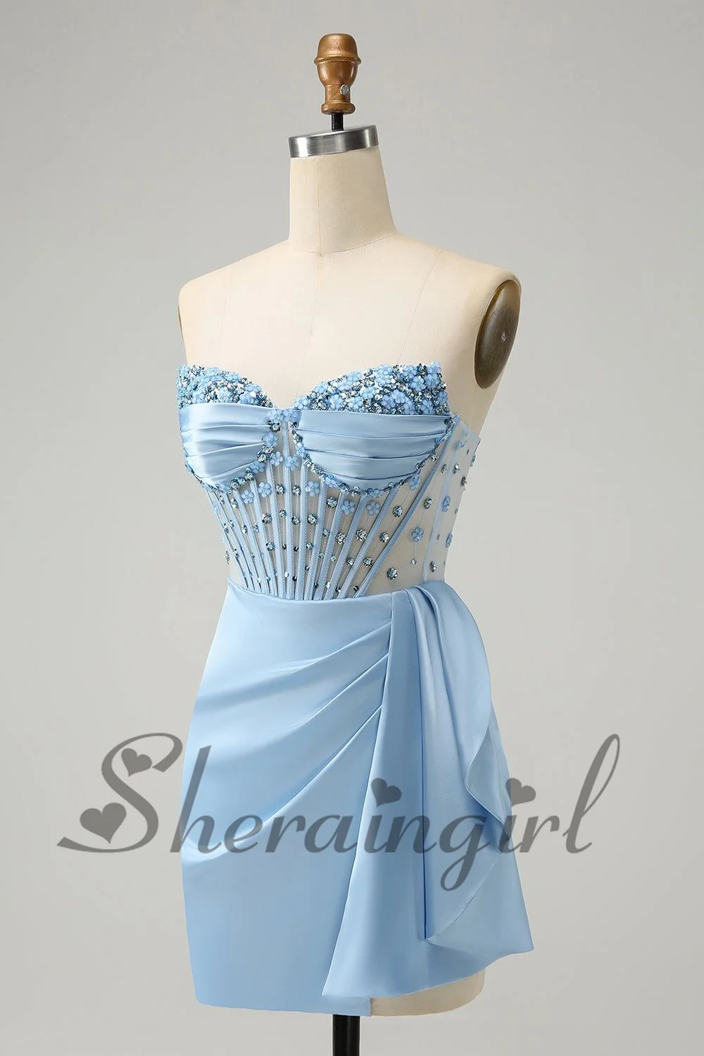 SHERAIN Elegant Rhinestones Homecoming Dresses Corset Slit Sweetheart Saudi Arabian Evening Dresses Customised Plus Size