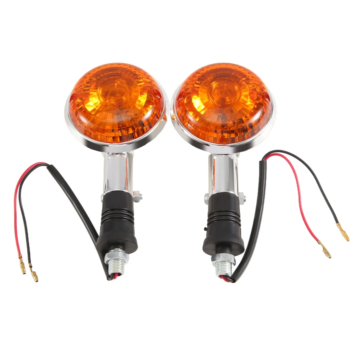 Motorcycle Amber Round Turn Signals Lights Blinker Indicator Lens for Yamaha Road Star Virago V Star 85-99 2 Pack