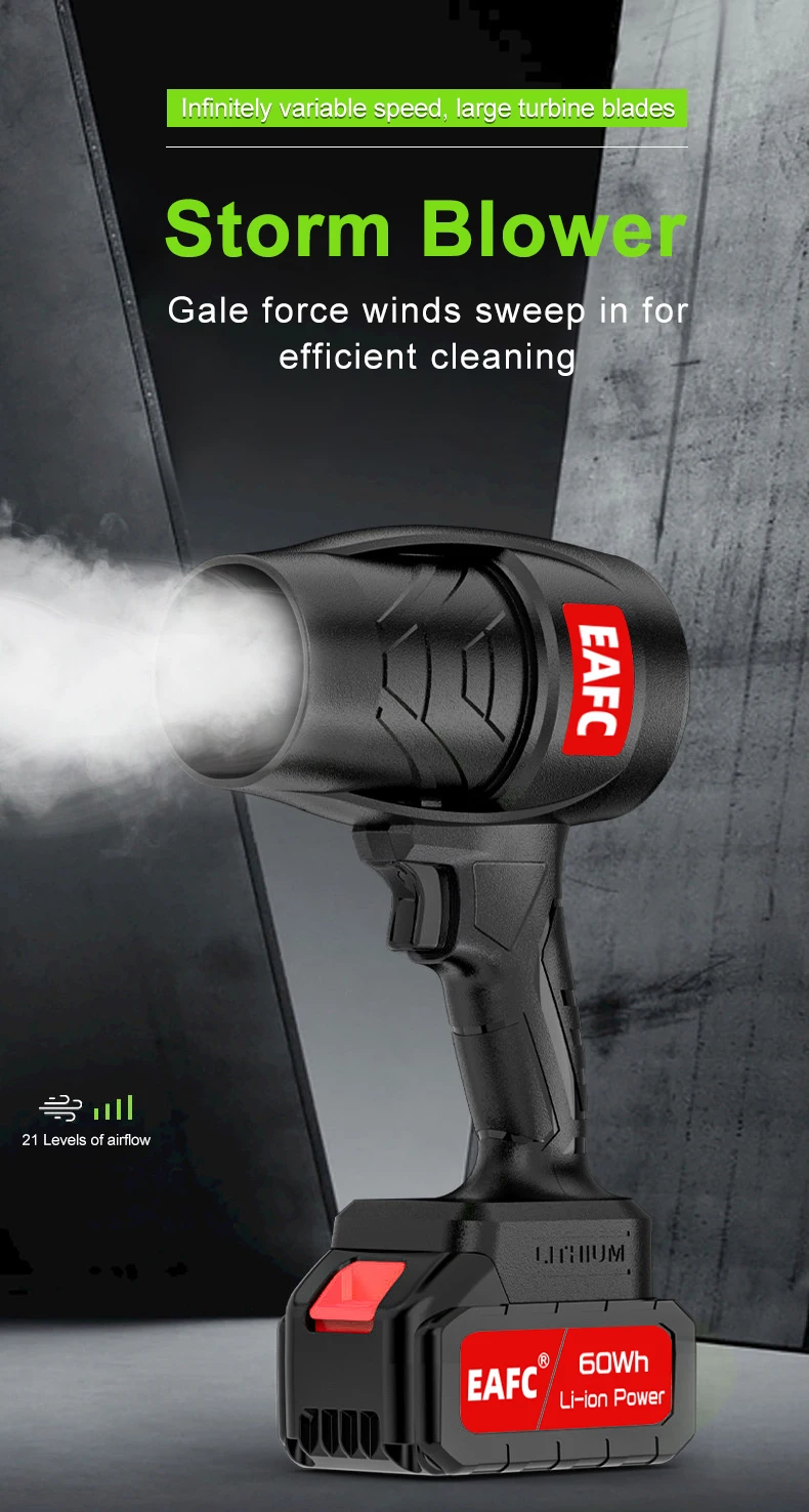 EAFC Vielseitiges Luftpistolen-Werkzeug: EAFC Violent Air Gun zum Blattschneesentfernung und Staubreinigung, 21-V-Batterie, stufenlose Geschwindigkeit – Detail 1