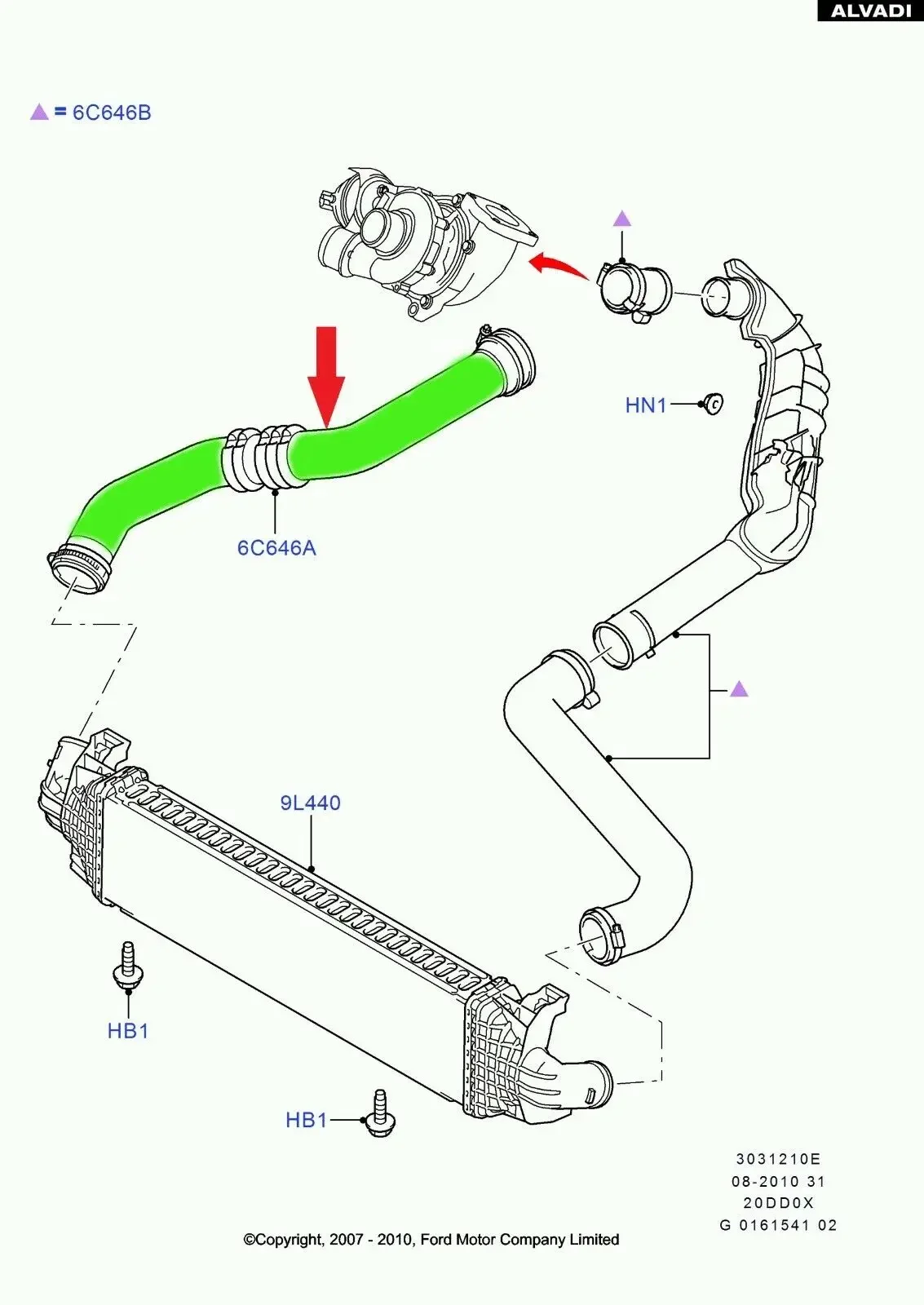 Intercooler Turbo Hose Pipe For Ford Mondeo MK4 2.0 TDCI 7G916K683AA 1468764 Engine Boost Charge Air Replacement Car Accessories - view 3