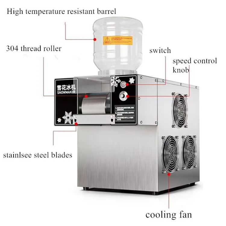 Macchina per il rasoio per ghiaccio con fiocco di neve per tritaghiaccio per carichi pesanti