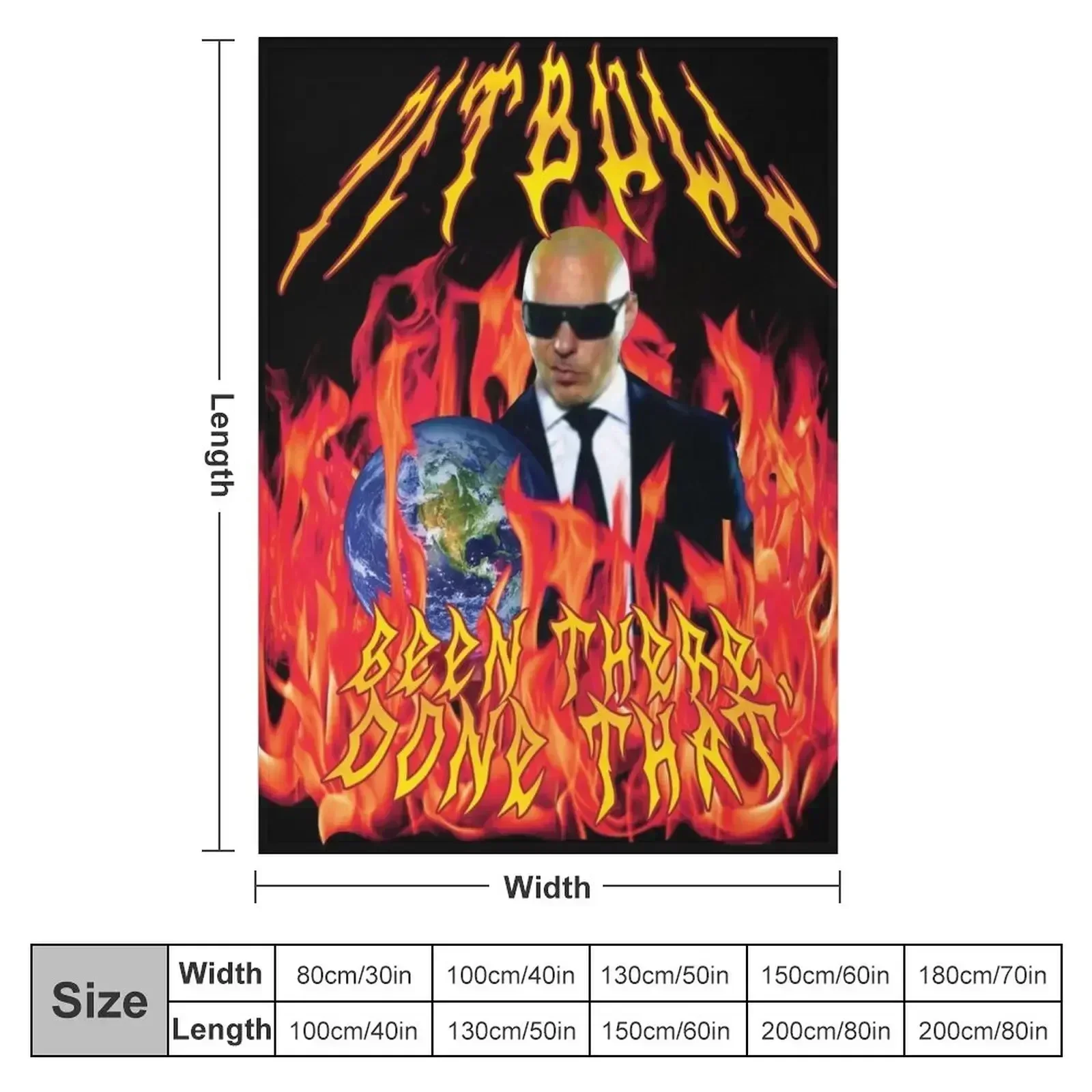 heavy metal pitbull with flames Throw Blanket couch cozy soft plush fuzzy picnic outdoor blanket