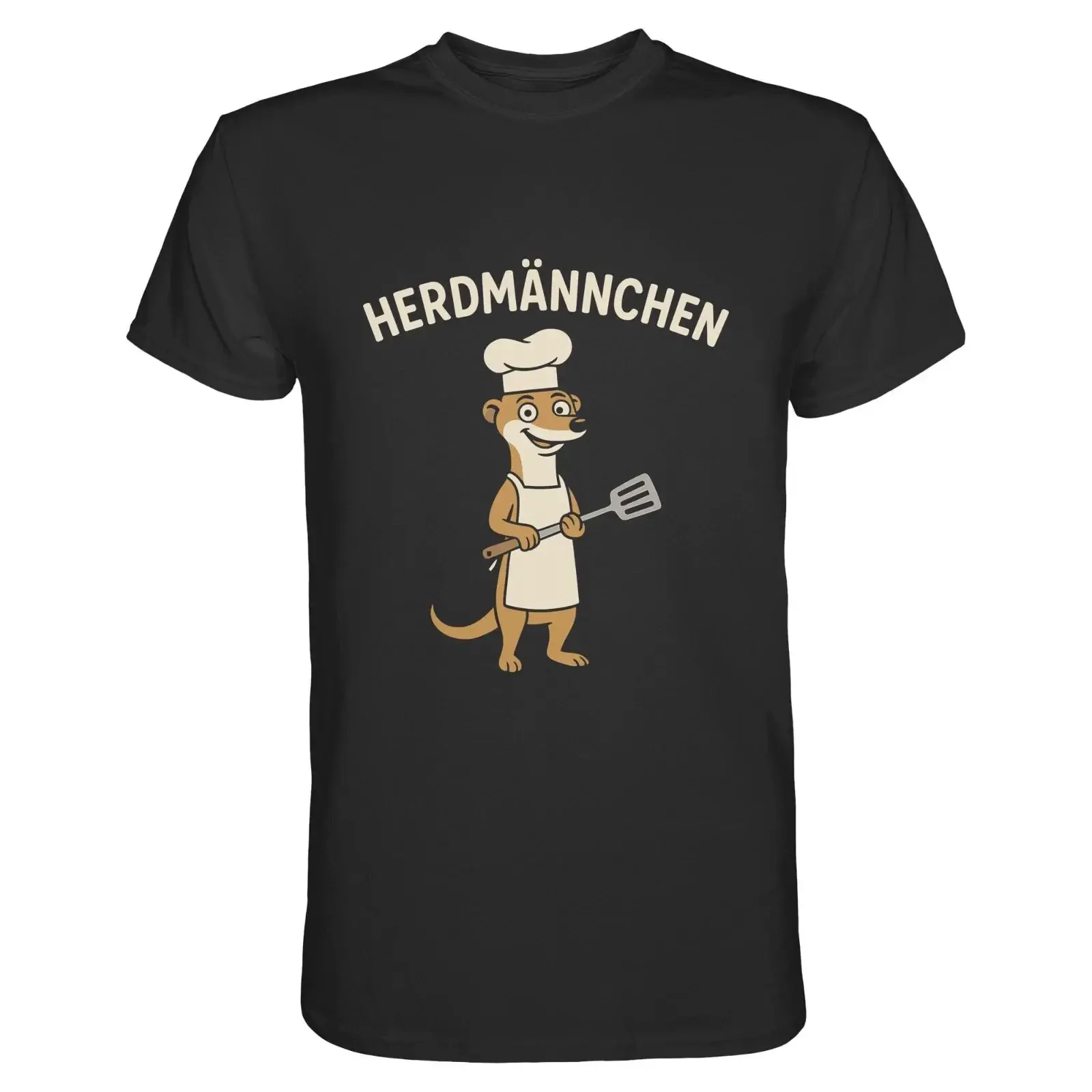 Herdmännchen T-Shirt Lustig Kochen Grillen Wortspiel Geschenk Koch BBQ Humor Vintage Washed Vielseitig Modisch Weich Dehnbar