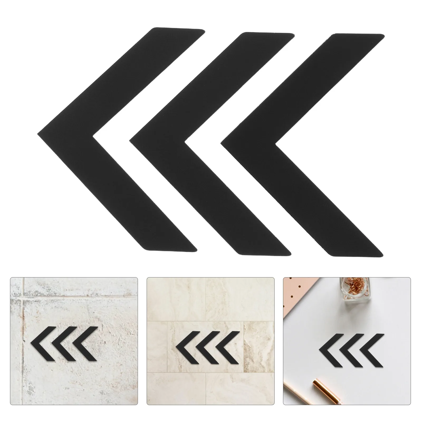 

3 Pcs Indicator Restroom Symbol Bathroom Door Black Acrylic Sign Stickers Office