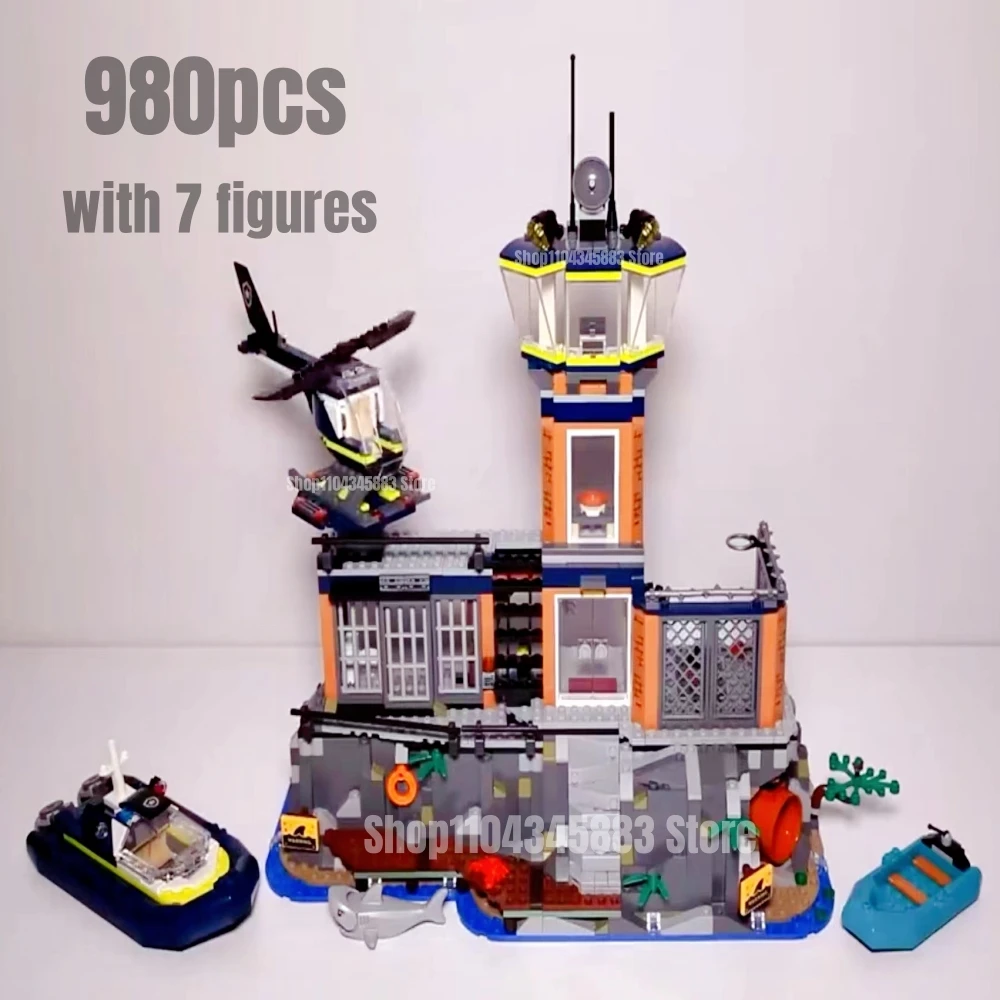 980pcs Police Prison Island Building Blocks Model 60419 Toys for Children Christmas Gift