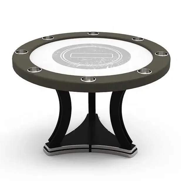 YH 1.2m/1.4m New Style Casino Quality Round Shaped Triangle Legs Texas Poker Table With Water Cups