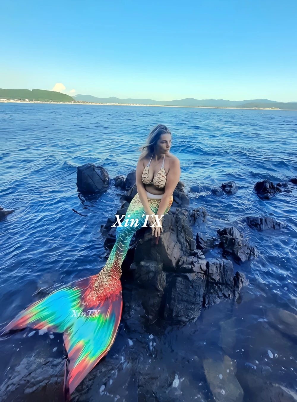 Adults Mermaid Tail Swimsuit Can Add Monofin Swimming Cosplay Green Blue Tail Mermaid Halloween Oceanariums Workers