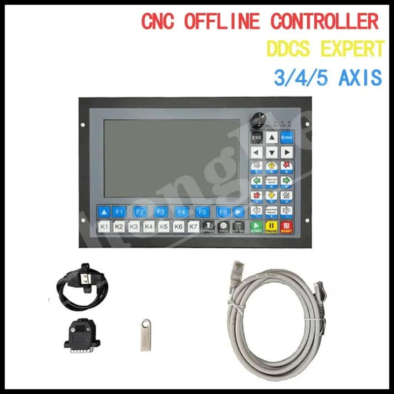 Cnc Ddcs-Expert Plc 3/4/5 Axis Offline Motion Controller 1mhz G Code Better Than Ddcsv3.1 System With Atc Extended Keyboard