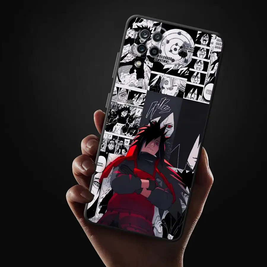 Uchiha Madara حافظة رائعة لهاتف سامسونج جالاكسي A10 A12 A05 A30 A15 A40 A16 A70 A04 A06 A20 A13 A50 A03 غطاء هاتف ناعم أسود #5