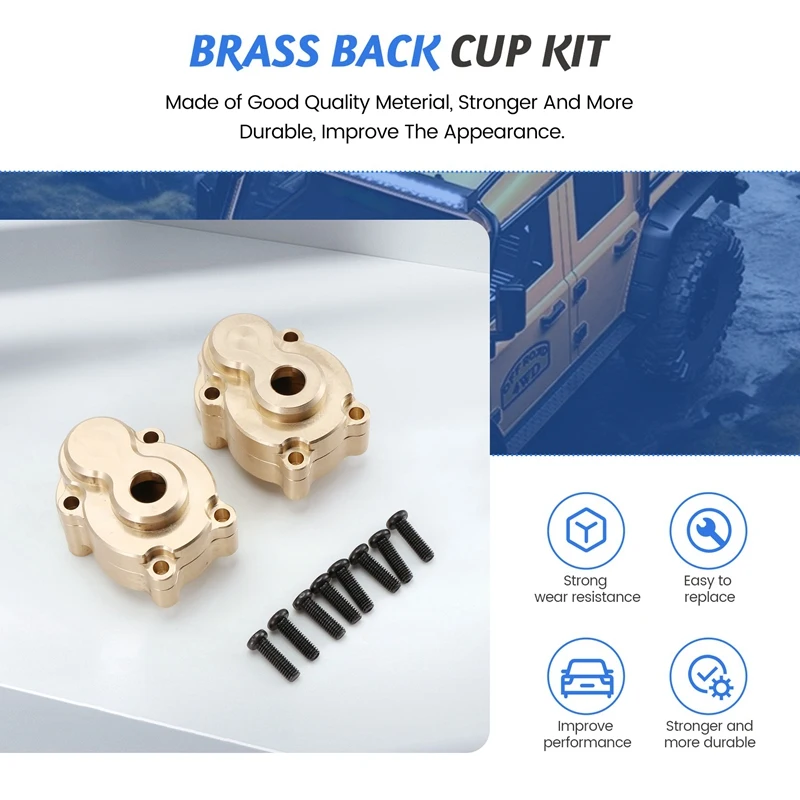 RC Car Upgrade Brass Back Cup Kit For MJX H8H 1/10 YK4102 YK4103 YK4104 YK4106 YK4082 YK4083 RC Car Upgrade Part