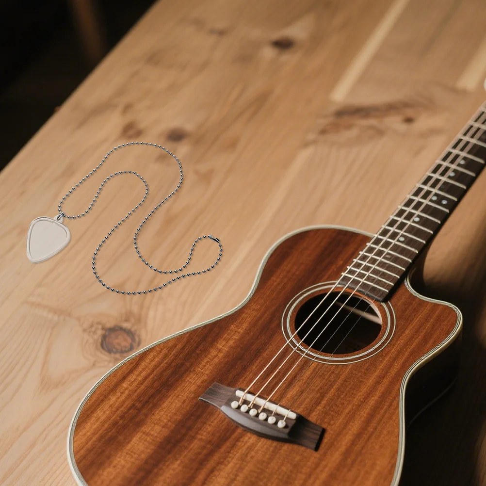 

2pcs Guitar Pick Holder Necklace Transparent Storage For Stage Home Use Plastic Guitar Picks Sleeve Organizer Acoustic Bass