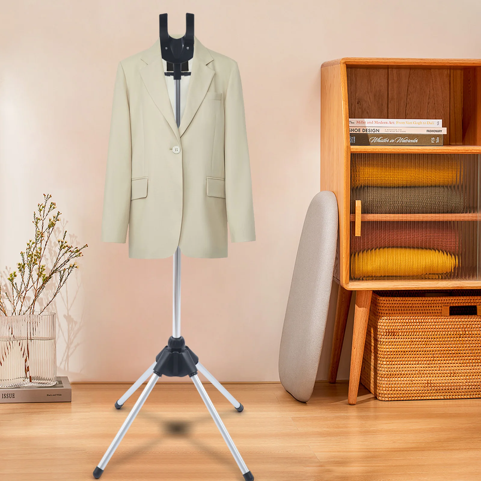 

Telescopic Garment Hanger, Adjustable Height, 360° Rotatable, Stable Structure