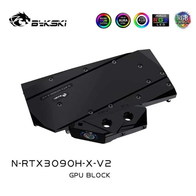 Imagem -02 - Bykski Bloco de Água para Uso em Placa Gpu Nvidia Rtx 3090 3080 Edição de Referência Bloco de Radiador de Cobre de Cobertura Completa A-rgb em Estoque