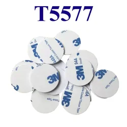 125Khz RFID 태그 T5577 쓰기 가능 스티커, 근접 카드 접착 재기록 가능 라벨, RFID 복사기 25mm 태그 EM4305, 10-100 개