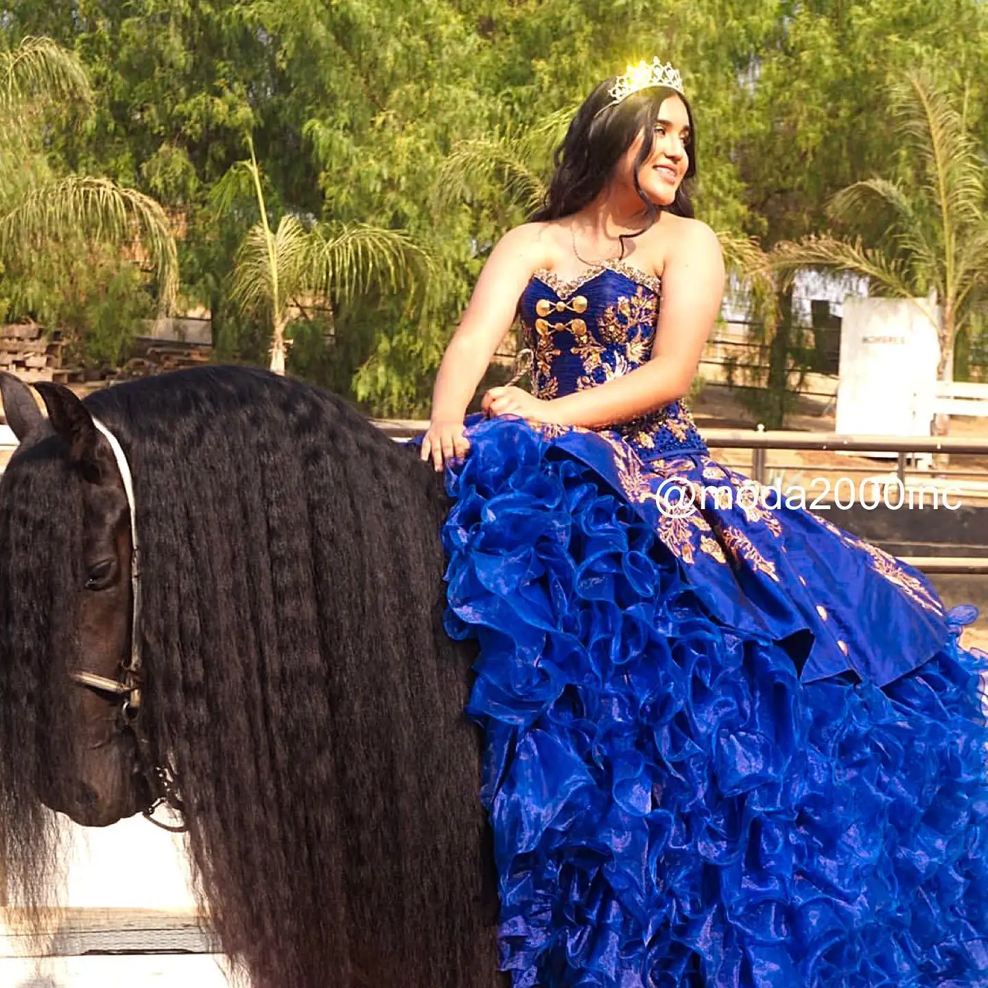 เจ้าหญิงสีดำ Ruffles Puffy Quinceanera ชุดเดรสเย็บปักถักร้อย Lace-Up Corset Charro พรหมหวาน Vestidos De 15ปี