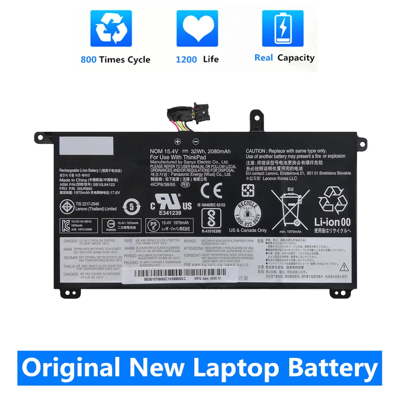 CSMHY Original 32Wh 01AV493 Laptop Battery For Lenovo Thinkpad T570 T580 P51S P52S Series SB10L84121 SB10L84122 SB10L84123